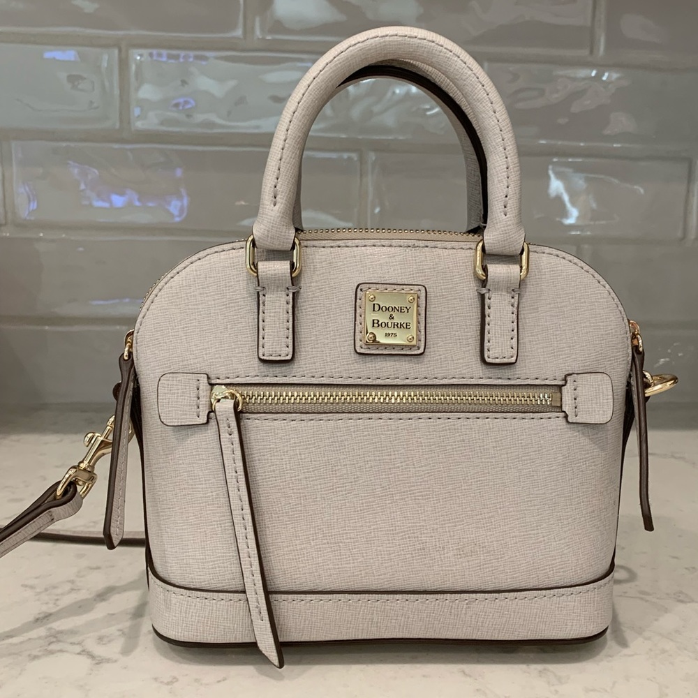 Ecru/White Saffiano Bitsy Dooney & Bourke bag